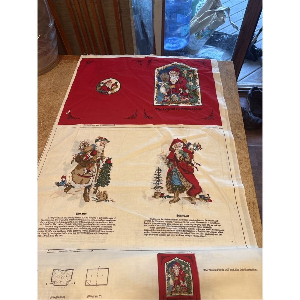 The Legend of Santa Claus Soft Book Cut and Sew Fabric Panel Cranston Works